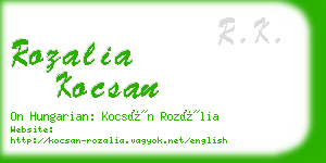 rozalia kocsan business card